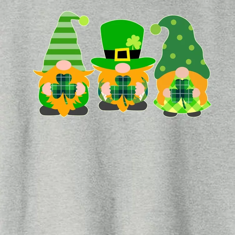 Cute St Patrick's Day Shamrock Gnomes Multi Patterns Women's Crop Top Tee