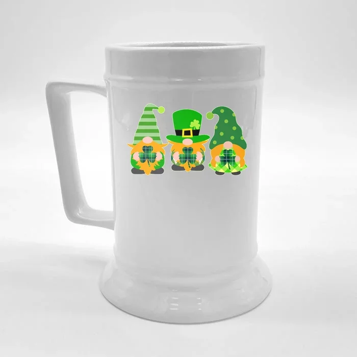 Cute St Patrick's Day Shamrock Gnomes Multi Patterns Front & Back Beer Stein