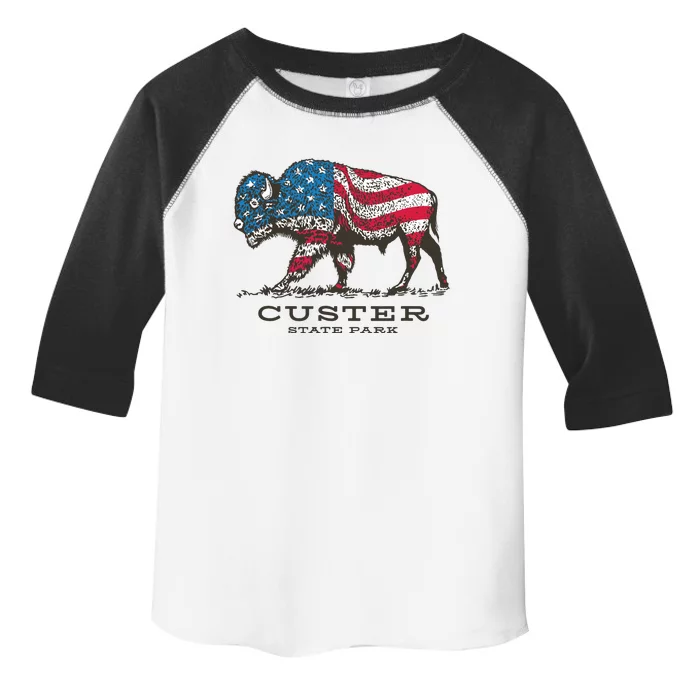 Custer State Park South Dakota Buffalo Roundup Patriotic Toddler Fine Jersey T-Shirt