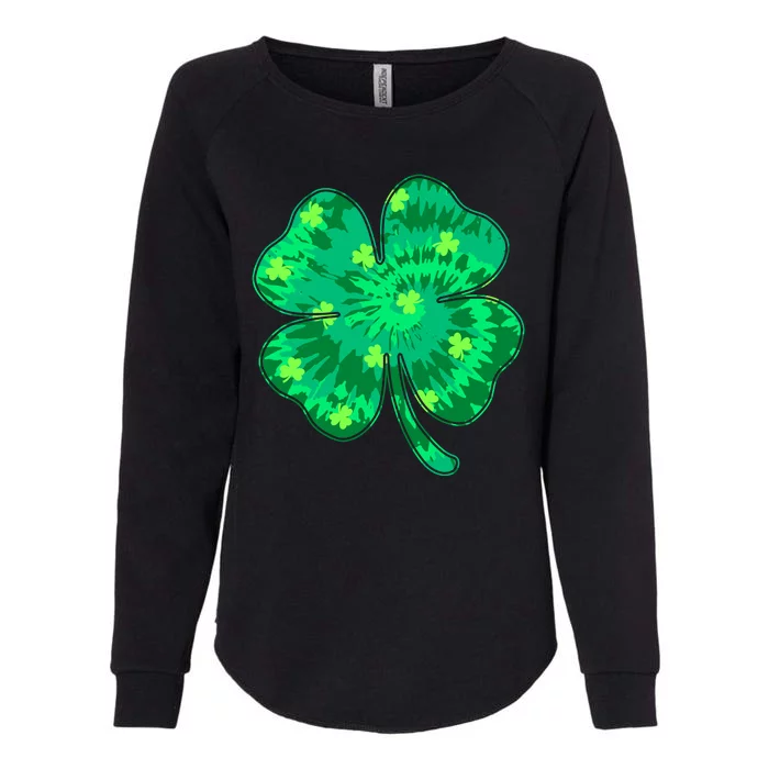 Cute St Patricks Day Tie Dye Shamrock Clover Womens California Wash Sweatshirt