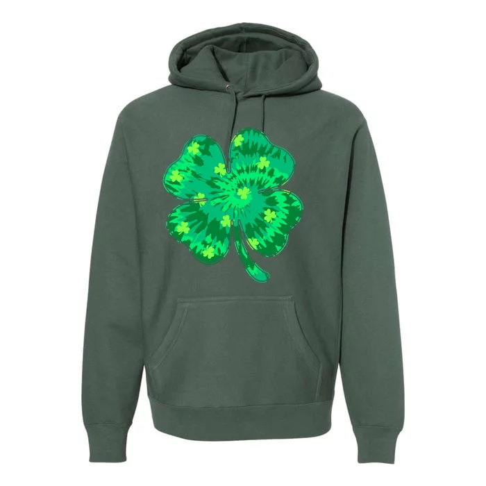 Cute St Patricks Day Tie Dye Shamrock Clover Premium Hoodie