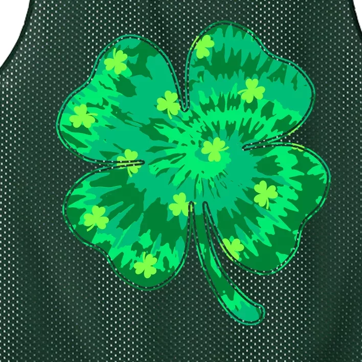 Cute St Patricks Day Tie Dye Shamrock Clover Mesh Reversible Basketball Jersey Tank