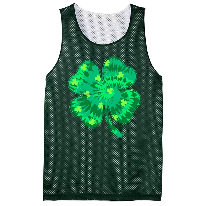 Cute St Patricks Day Tie Dye Shamrock Clover Mesh Reversible Basketball Jersey Tank