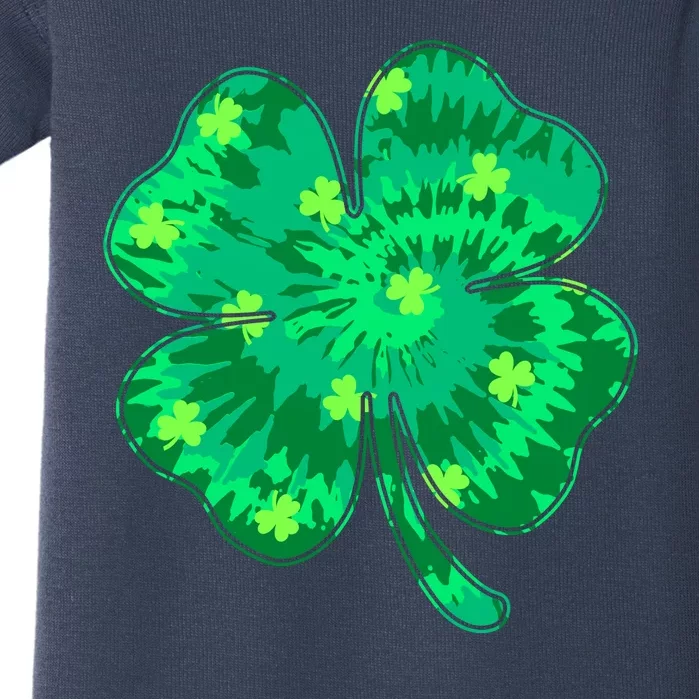 Cute St Patricks Day Tie Dye Shamrock Clover Baby Bodysuit