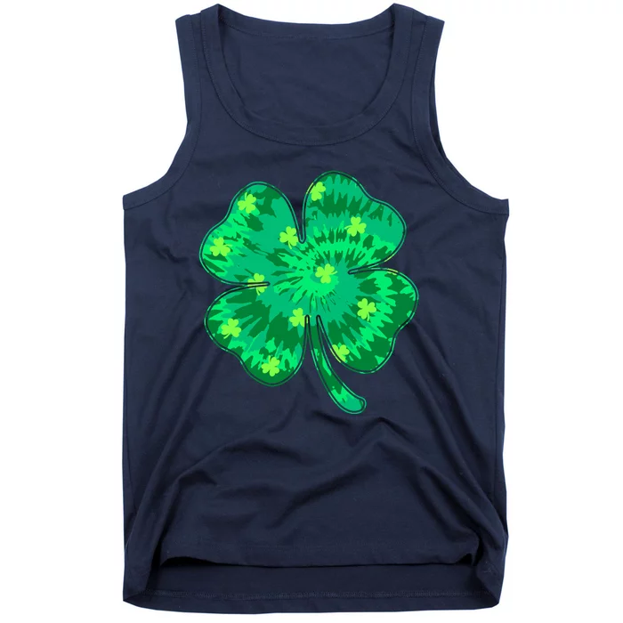 Cute St Patricks Day Tie Dye Shamrock Clover Tank Top