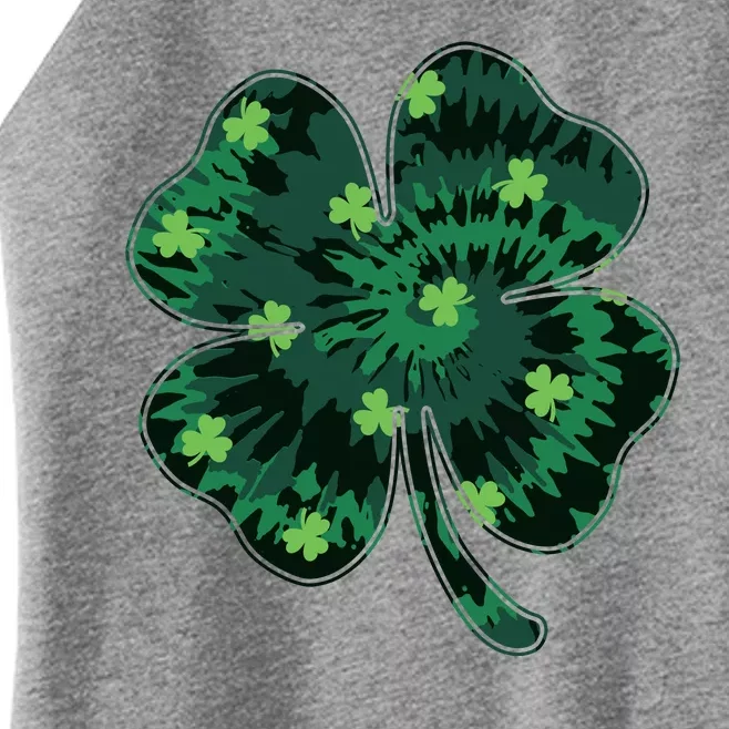 Cute St Patricks Day Tie Dye Shamrock Clover Women’s Perfect Tri Rocker Tank