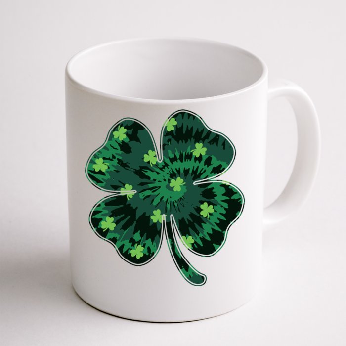 Cute St Patricks Day Tie Dye Shamrock Clover Front & Back Coffee Mug