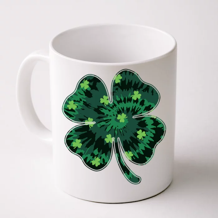 Cute St Patricks Day Tie Dye Shamrock Clover Front & Back Coffee Mug