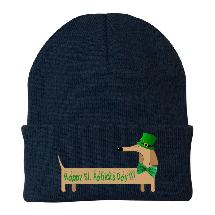 Cute Saint Patrick's Dachshund Doxie Wiener Dog Lover Knit Cap Winter Beanie