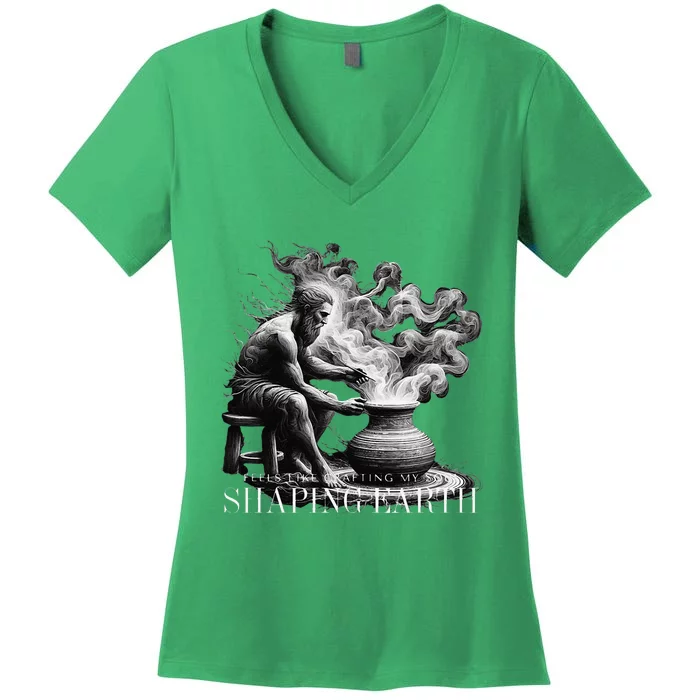 Clay Sculpture Potter Ceramicist Women's V-Neck T-Shirt