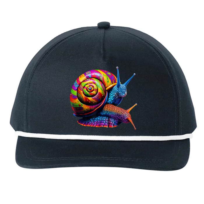 Colorful Snail Pop Art Snapback Five-Panel Rope Hat