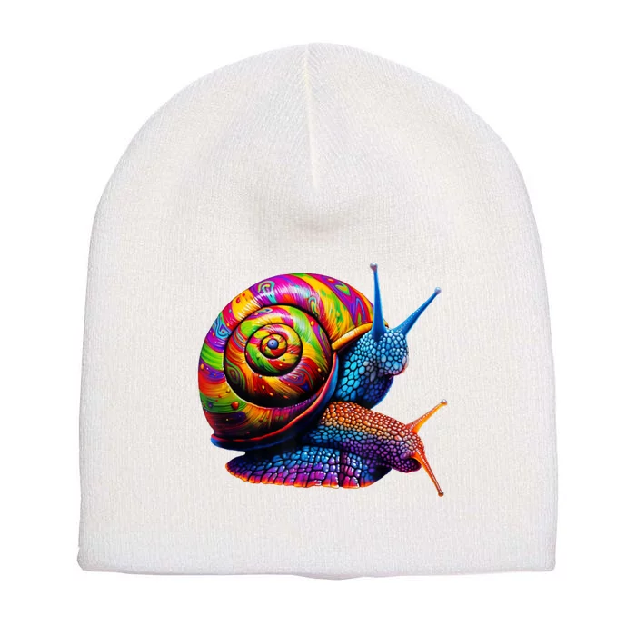 Colorful Snail Pop Art Short Acrylic Beanie