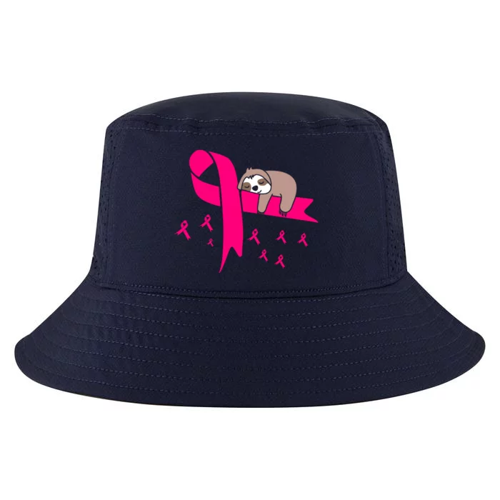 Cute Sloth Pink Ribbon Warrior Breast Cancer Awareness Gift Cool Comfort Performance Bucket Hat