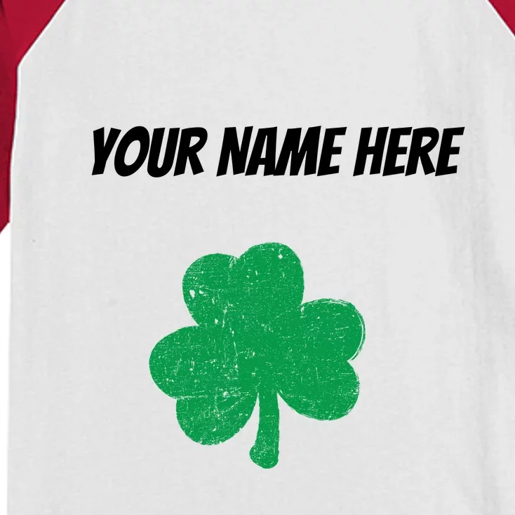 Custom St. Patrick's Day Shirt Personalized St Paddys Day TShirt Kids Colorblock Raglan Jersey