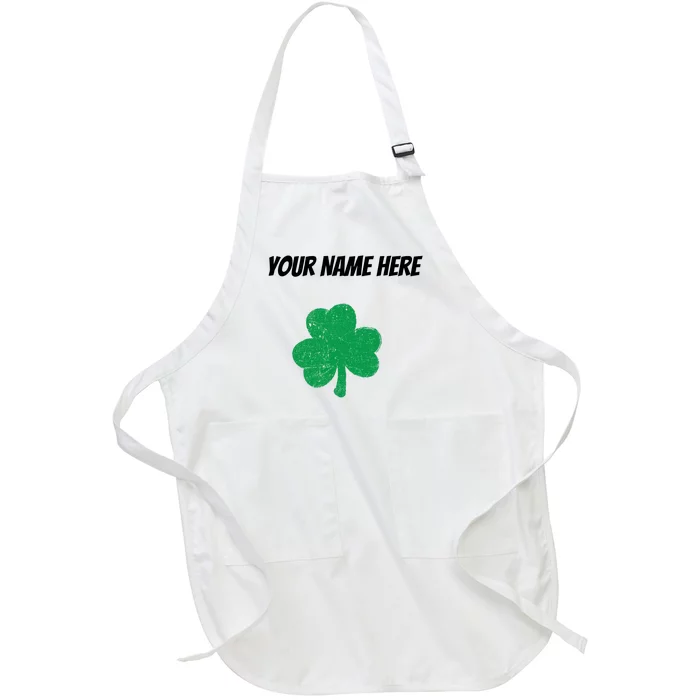 Custom St. Patrick's Day Shirt Personalized St Paddys Day TShirt Full-Length Apron With Pocket