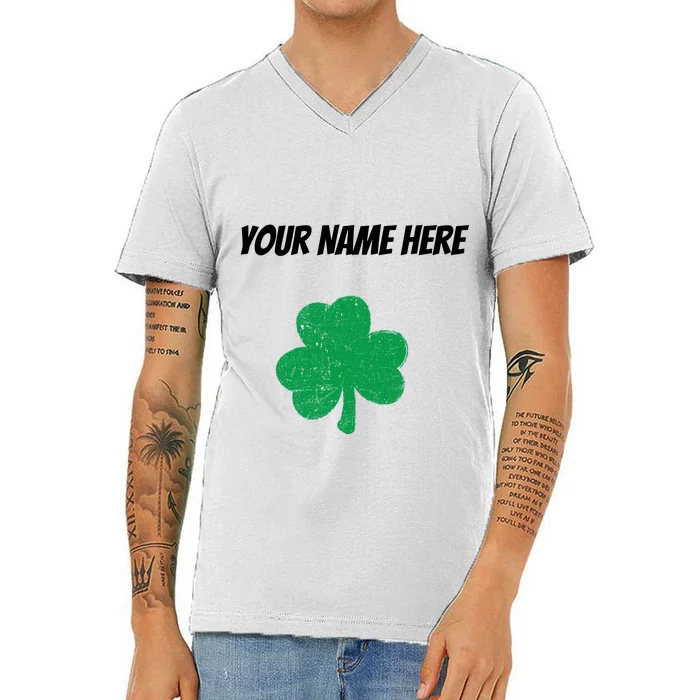 Custom St. Patrick's Day Shirt Personalized St Paddys Day TShirt V-Neck T-Shirt