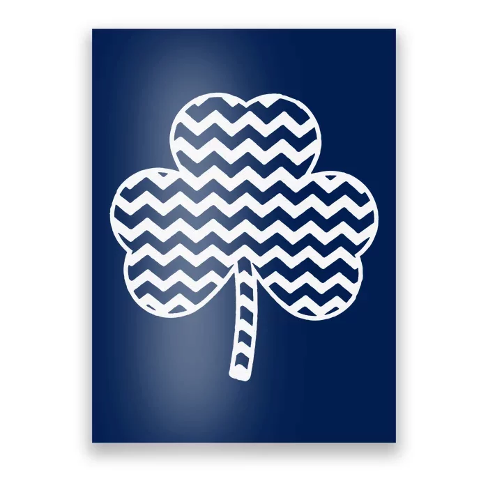 Cute St Patricks Day Mommy And Me Shamrock Chevron Pattern Poster