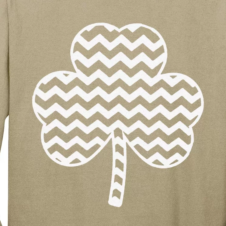 Cute St Patricks Day Mommy And Me Shamrock Chevron Pattern Tall Long Sleeve T-Shirt