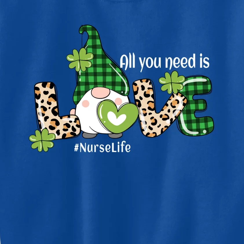 Cute St Patricks Day For Nurse Love Gnome Nurses Gift Kids Sweatshirt