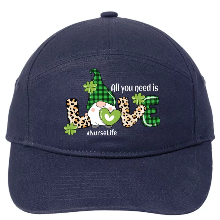 Cute St Patricks Day For Nurse Love Gnome Nurses Gift 7-Panel Snapback Hat