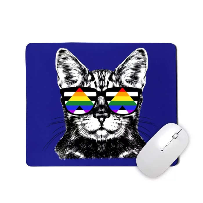 Cat Sunglasses Pride Straight Ally Flag Gift Mousepad