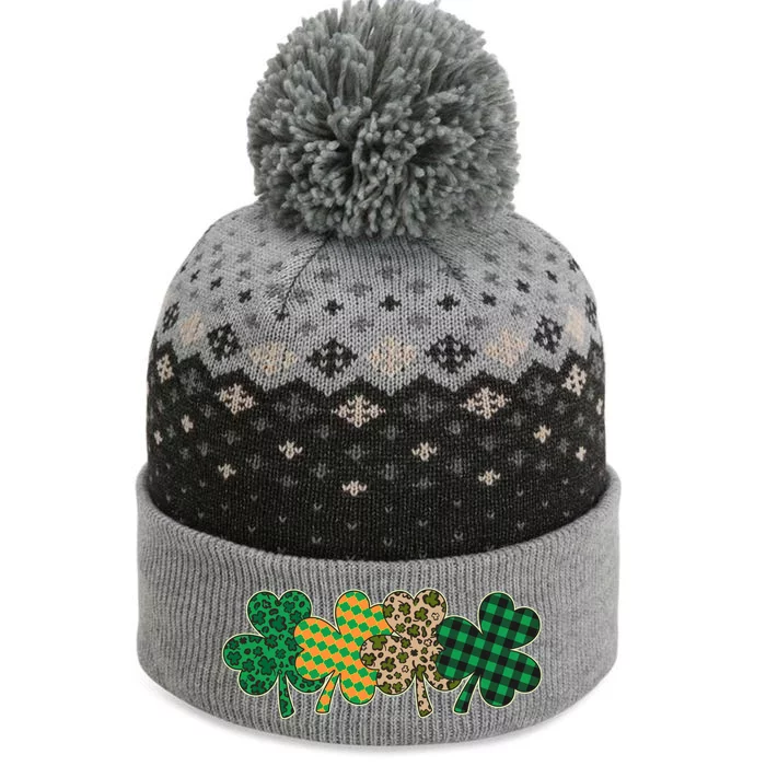 Cute St Patrick's Day Patterns Shamrock Clovers The Baniff Cuffed Pom Beanie