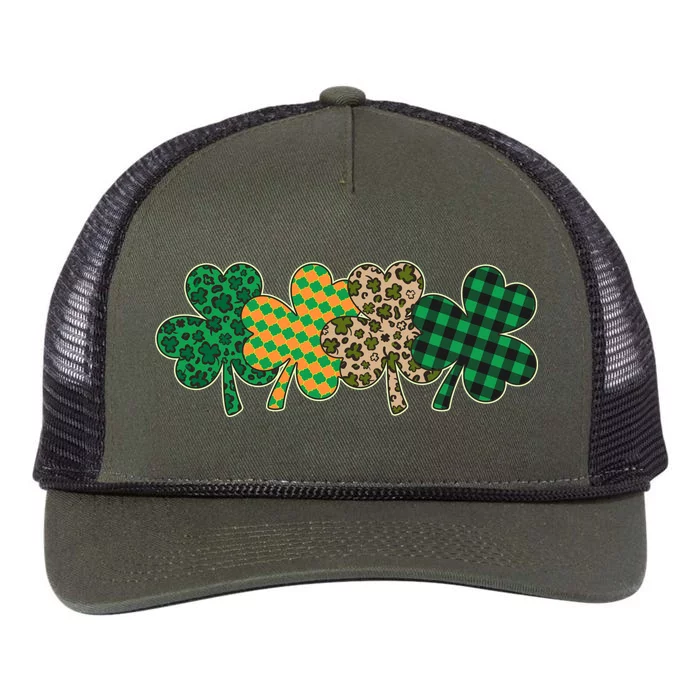 Cute St Patrick's Day Patterns Shamrock Clovers Retro Rope Trucker Hat Cap