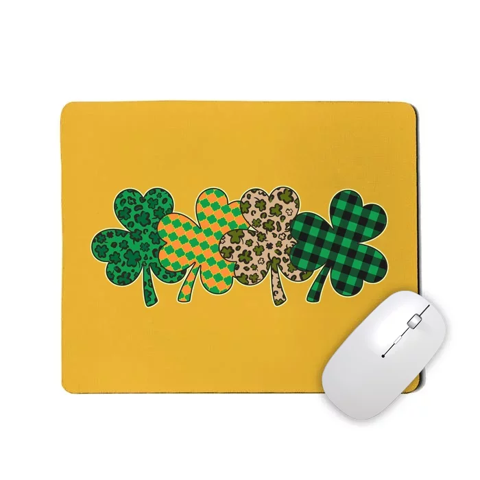 Cute St Patrick's Day Patterns Shamrock Clovers Mousepad