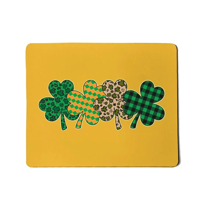 Cute St Patrick's Day Patterns Shamrock Clovers Mousepad