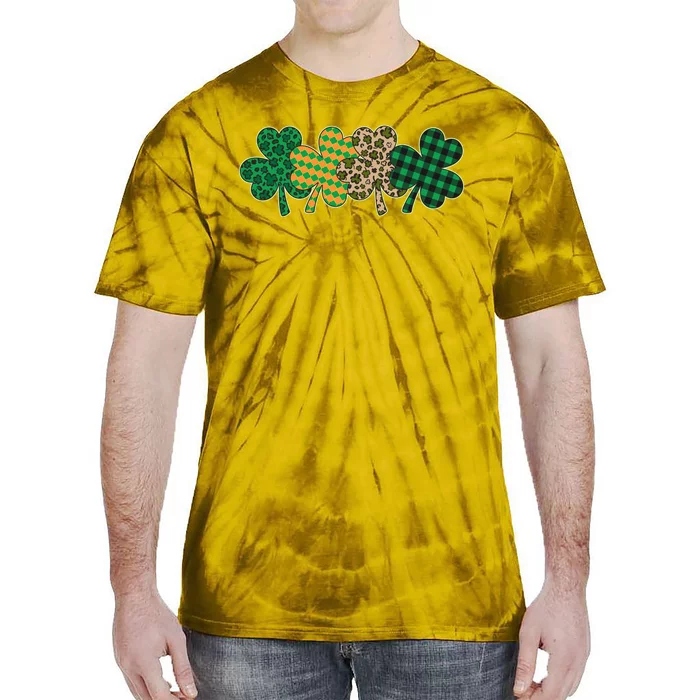 Cute St Patrick's Day Patterns Shamrock Clovers Tie-Dye T-Shirt