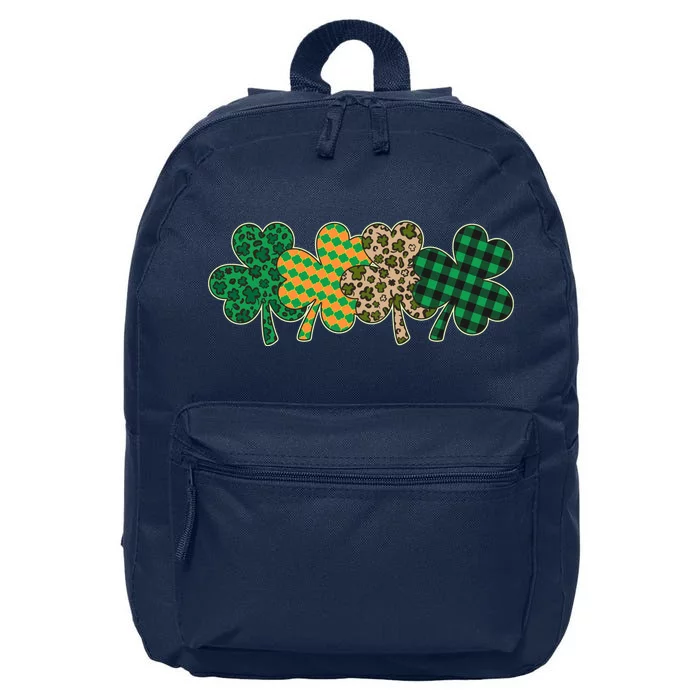 Cute St Patrick's Day Patterns Shamrock Clovers 16 in Basic Backpack