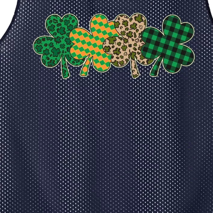 Cute St Patrick's Day Patterns Shamrock Clovers Mesh Reversible Basketball Jersey Tank