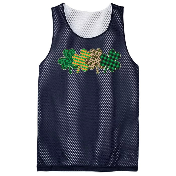 Cute St Patrick's Day Patterns Shamrock Clovers Mesh Reversible Basketball Jersey Tank