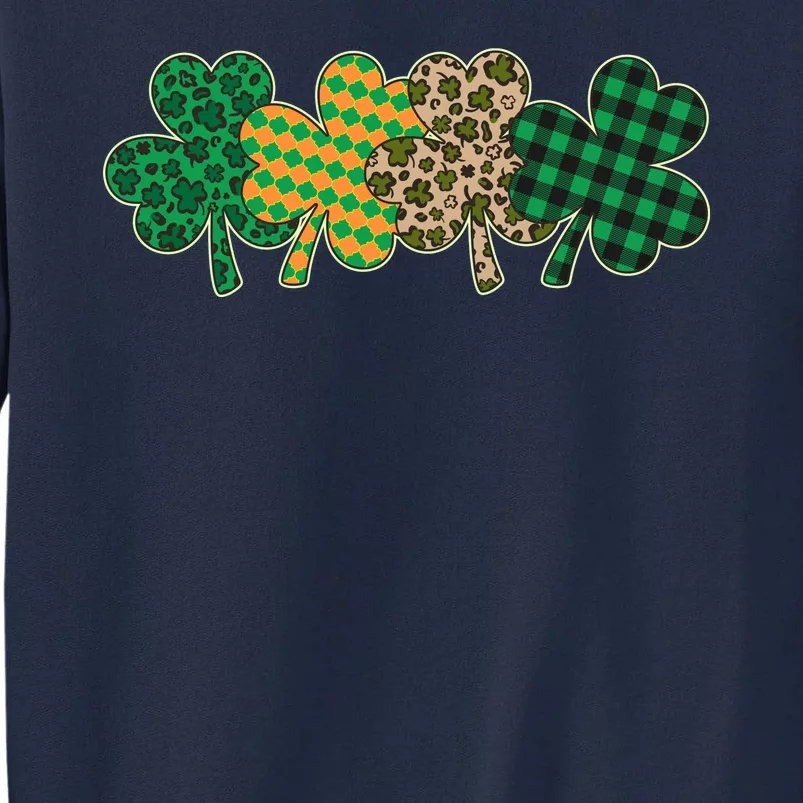 Cute St Patrick's Day Patterns Shamrock Clovers Tall Sweatshirt