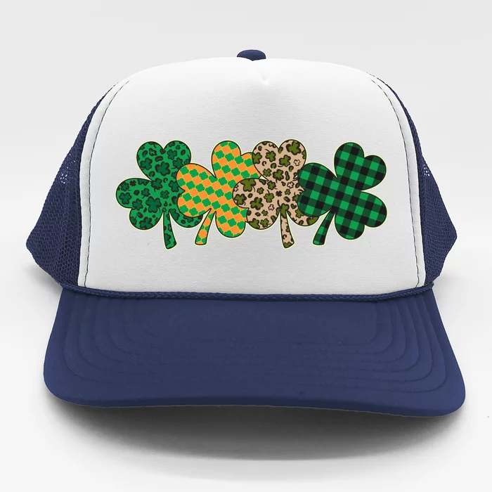 Cute St Patrick's Day Patterns Shamrock Clovers Trucker Hat