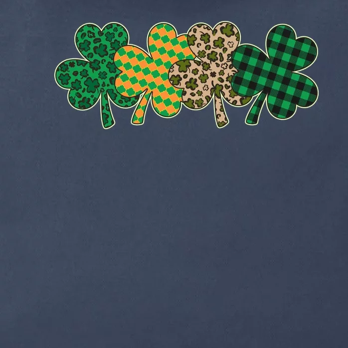 Cute St Patrick's Day Patterns Shamrock Clovers Zip Tote Bag