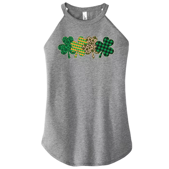 Cute St Patrick's Day Patterns Shamrock Clovers Women’s Perfect Tri Rocker Tank