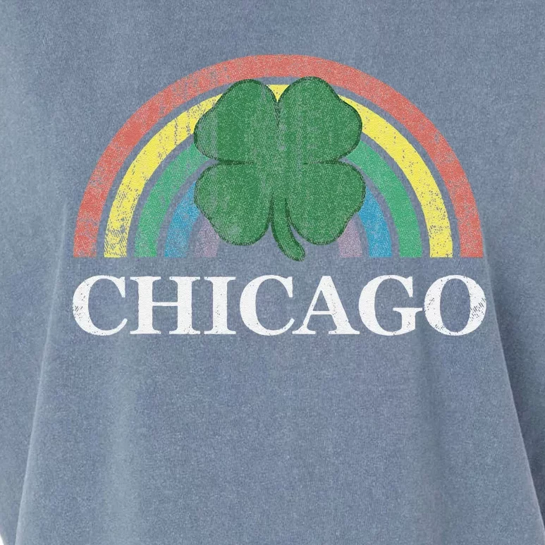 Chicago St. Patrick's Day Shamrock Rainbow Saint Paddy's Garment-Dyed Women's Muscle Tee