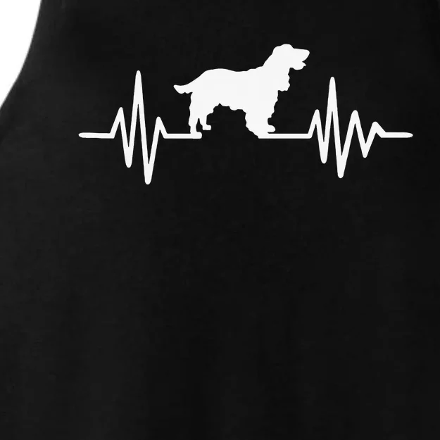 Cocker Spaniel pulse funny pet lovers Ladies Tri-Blend Wicking Tank