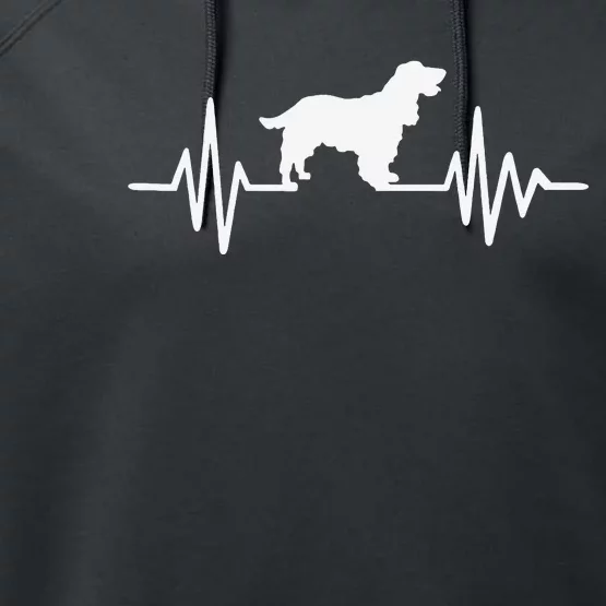 Cocker Spaniel pulse funny pet lovers Performance Fleece Hoodie