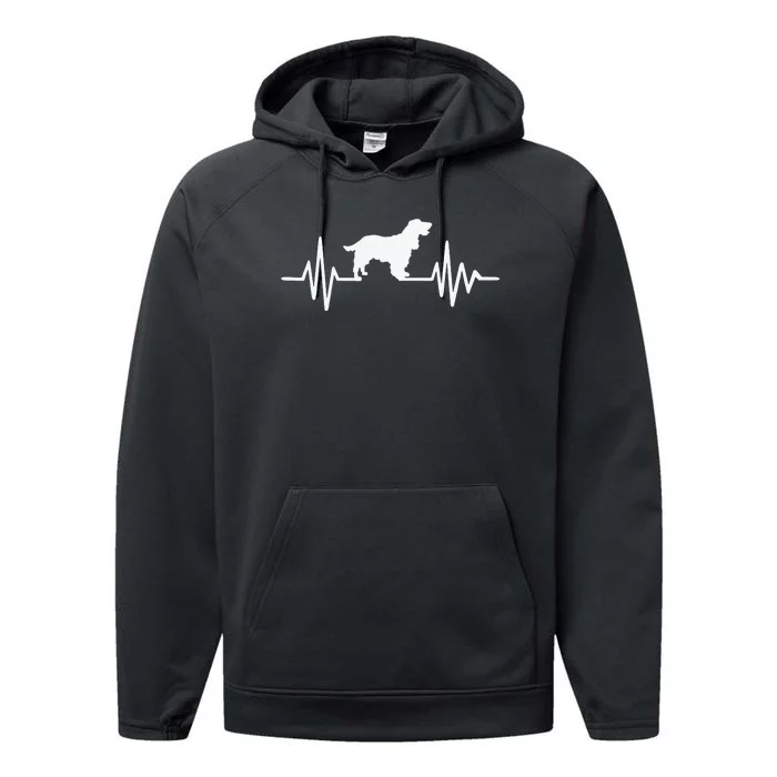 Cocker Spaniel pulse funny pet lovers Performance Fleece Hoodie