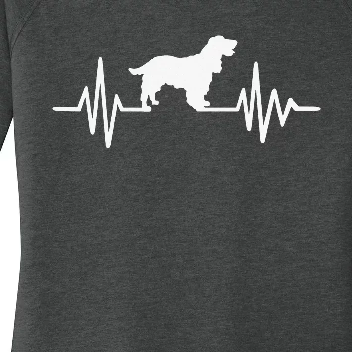 Cocker Spaniel pulse funny pet lovers Women's Perfect Tri Tunic Long Sleeve Shirt