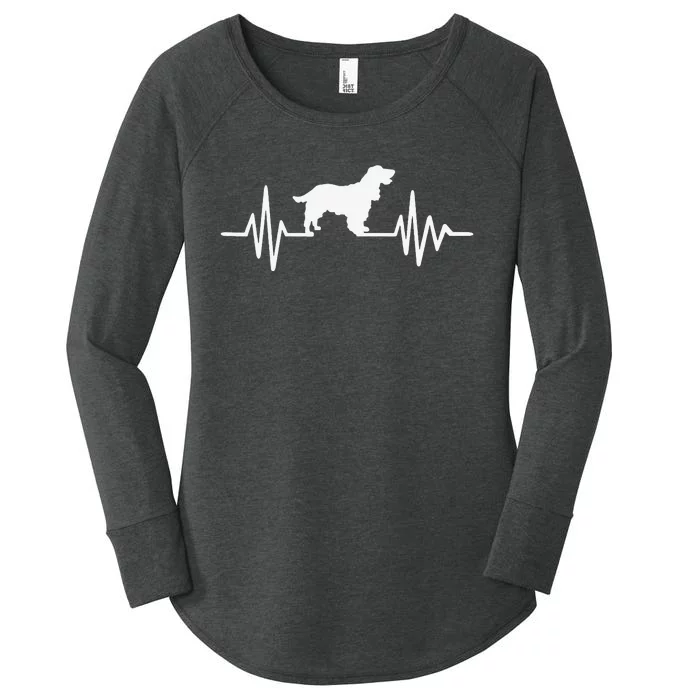 Cocker Spaniel pulse funny pet lovers Women's Perfect Tri Tunic Long Sleeve Shirt