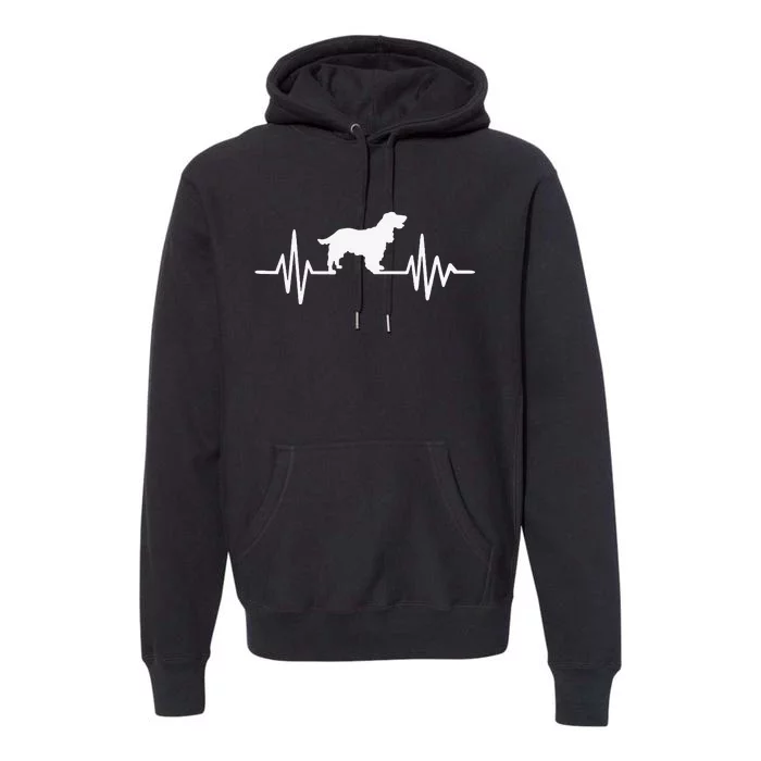 Cocker Spaniel pulse funny pet lovers Premium Hoodie