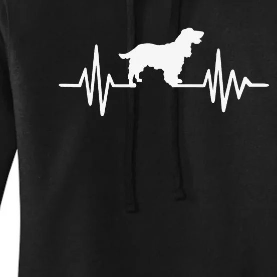 Cocker Spaniel pulse funny pet lovers Women's Pullover Hoodie