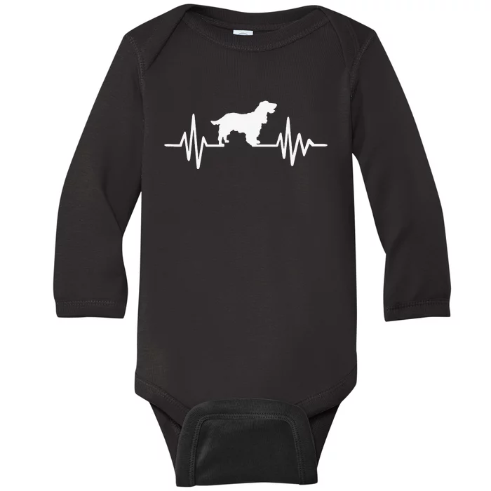 Cocker Spaniel pulse funny pet lovers Baby Long Sleeve Bodysuit