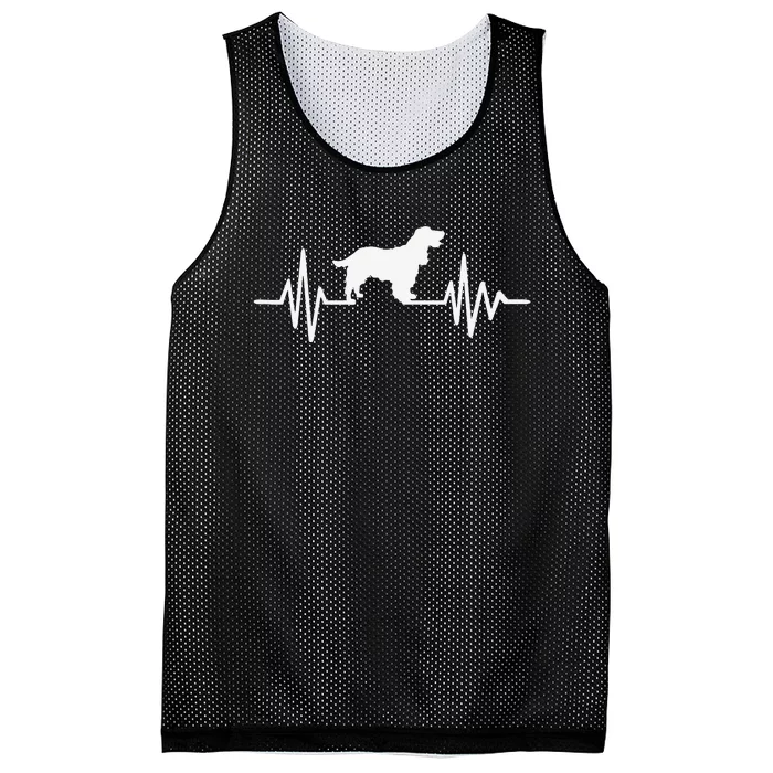 Cocker Spaniel pulse funny pet lovers Mesh Reversible Basketball Jersey Tank