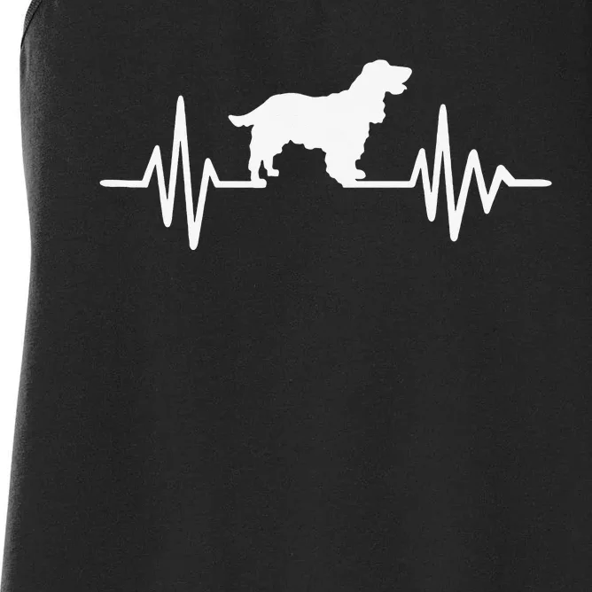 Cocker Spaniel pulse funny pet lovers Women's Racerback Tank