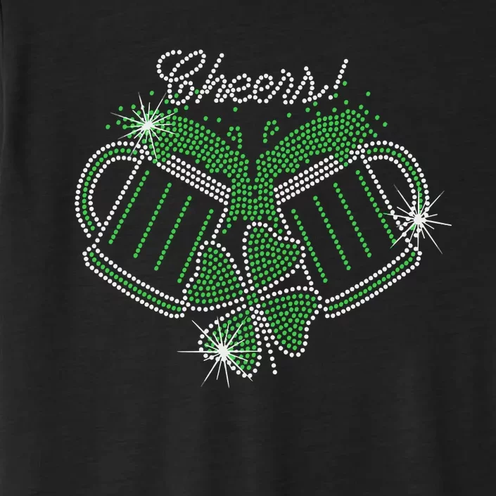 Cheers St Patricks Day Drink Beer Bling Rhinestone Shamrock ChromaSoft Performance T-Shirt