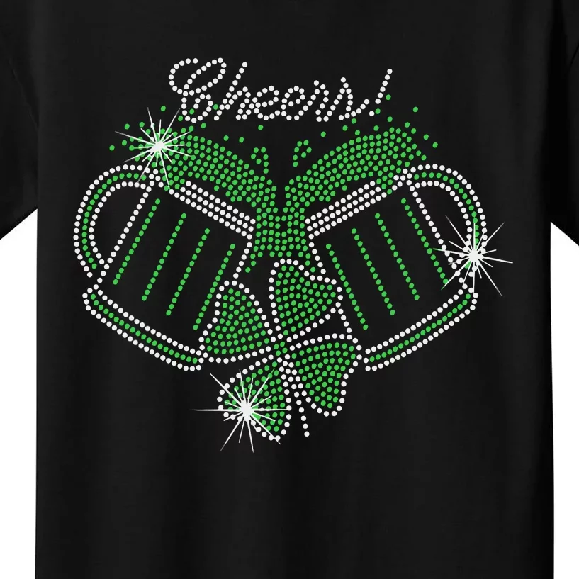 Cheers St Patricks Day Drink Beer Bling Rhinestone Shamrock Kids T-Shirt